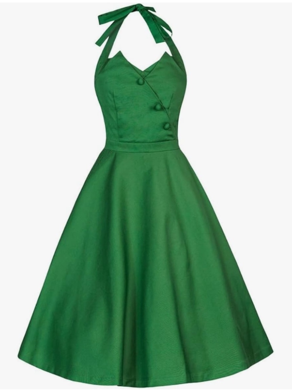 Lindy Bop Emerald Green One-Shoulder Vintage Fit-and-Flare Dress